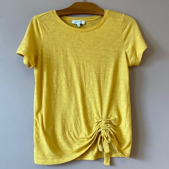 mySTYLE Women’s Yellow Short Sleeve Top - Picture 1 of 6